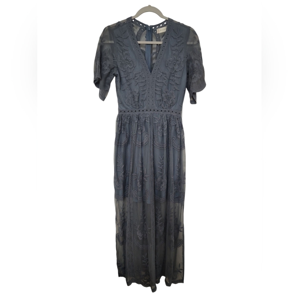 Altar'd State Blue Small Lace Midi Dress - Picture 2 of 4